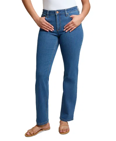 Jones New York Women's Lexington Mid Rise Straight Leg Denim Jeans