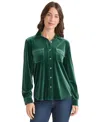 Jones New York Velvet Utility Shirt In Green