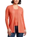 Jones New York Sutton Open Front Rib Cardigan