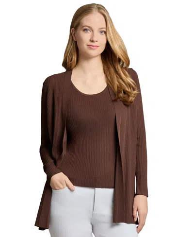 JONES NEW YORK WOMEN'S LONG-SLEEVE SIDE-SLIT CARDIGAN SWEATER