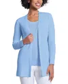 Jones New York Women's Petite Sutton Open-front Cardigan In Blue