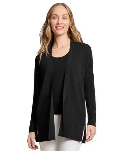 Jones New York Women's Long-sleeve Side-slit Cardigan Sweater In Jones Black