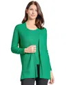 Jones New York Open Front Rib Cardigan In Kelly