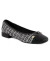 Jones New York Marios Womens Bow Knit Ballet Flats In Black Multi