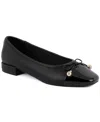 Jones New York Women's Marios Snip Cap Toe Ballet Flats In Black Smooth