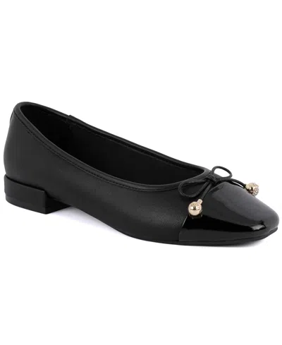 Jones New York Women's Marios Snip Cap Toe Ballet Flats In Black Smooth