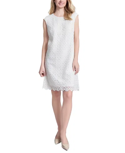 Jones New York Women's Medallion Lace Swing Knee Length Dress