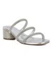 Jones New York Melli Womens Faux Leather Rhinestone Slide Sandals In Silver