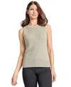 Jones New York Petite Ribbed Scoop-neck Tank Top In Natural Stone