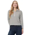 Jones New York Women's Metallic-stripe Quarter-zip Top In Jones Black,silver
