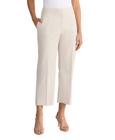 Jones New York Women's Mid Rise Cropped Pants In Natural Stone,white