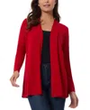 Jones New York Open Front Cardigan In Deep Rouge