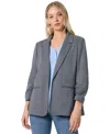 Jones New York Houndstooth Notch Lapel Jacquard Knit Blazer In Jones Black