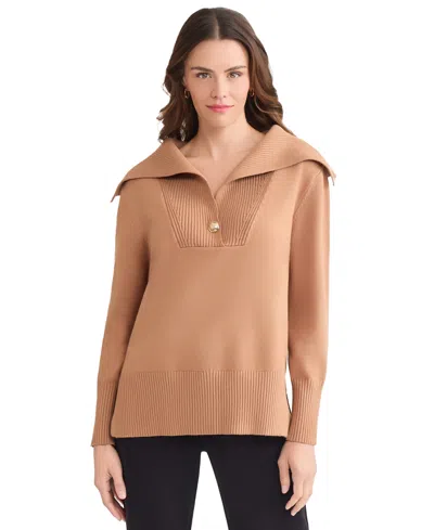 Jones New York Shawl Collar Sweater In Brown