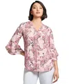 Jones New York Women's Paisley-print Flared-sleeve Tunic In Jones White Multi
