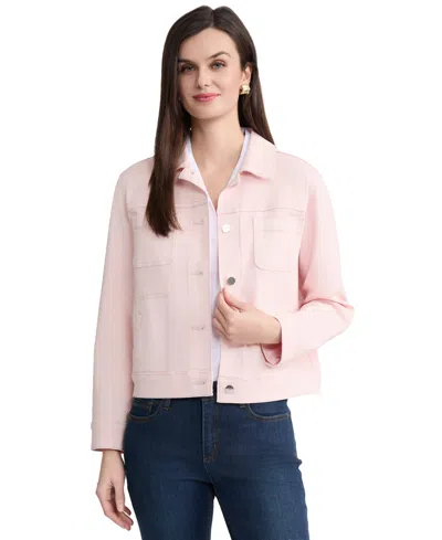 Jones New York Women's Patch Pocket Denim Jacket In Pink