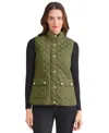 Jones New York Quilted Vest In Green