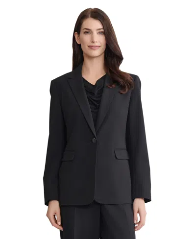 Jones New York Women's Peak Lapel Collared Jacket In Blue