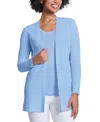 Jones New York Women's Petite Sutton Open-front Cardigan In Blue