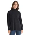 Jones New York Turtleneck Seam Front Bouclé Sweater In Black