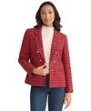 Jones New York Women's Plaid Double Breasted Jacket In Red