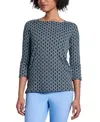 Jones New York Square Neck Top In Blue