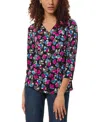 Jones New York V-nek Noodle Printed Top In Jones Black