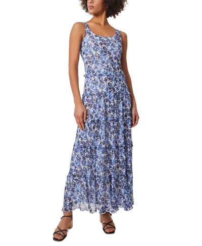 Jones New York Floral Tiered Maxi Dress In Blue