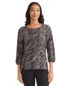 Jones New York Scattered Dot Top In Brown