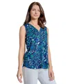 Jones New York Floral Sleeveless Shell In Pacific Navy Multi
