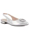 Jones New York Women's Quarry Pointed Toe Slingback Flats In Silver Shimmer