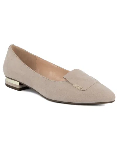 Jones New York Women's Quesheen Pointed Toe Tailored Loafers In Bone Micro