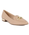 Jones New York Quilsee Womens Slip-on Pointed Toe Loafers In Natural
