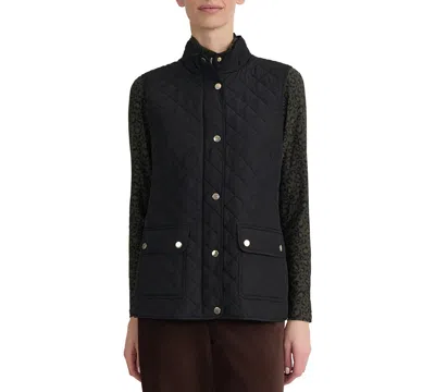 Jones New York Women's Quilted Mock-neck Vest In Black