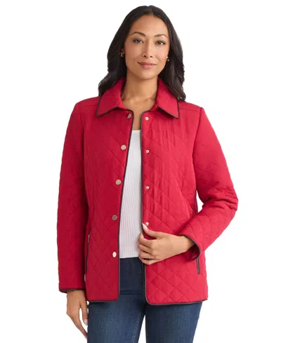 JONES NEW YORK WOMEN'S QUILTED SNAP FRONT LONG SLEEVE JACKET