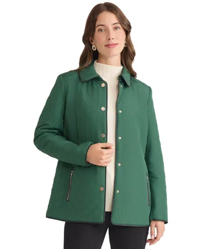 Jones New York Quilted Jacket In Green