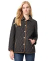 Jones New York Quilted Water Repellent Snap Front Jacket In Jones Black