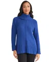 Jones New York Women's Raglan Sleeve Funnel Neck Sweater In Blue