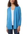 Jones New York Open Front Ribbed Icon Cardigan In Blue Lagoon