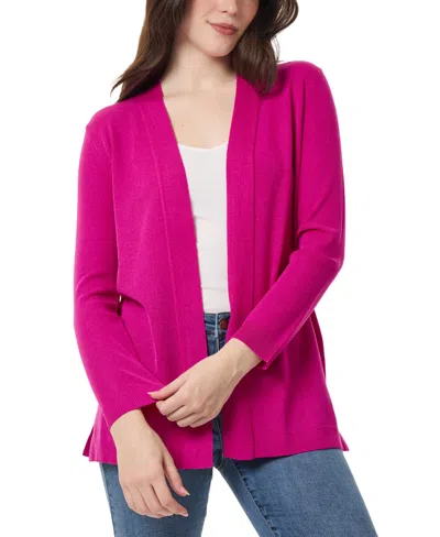 Jones New York Women's Relaxed V-neck Open Cardigan In Bright Orc