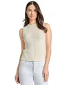 Jones New York Tape Yarn Roll Neck Sleeveless Sweater In Jones White