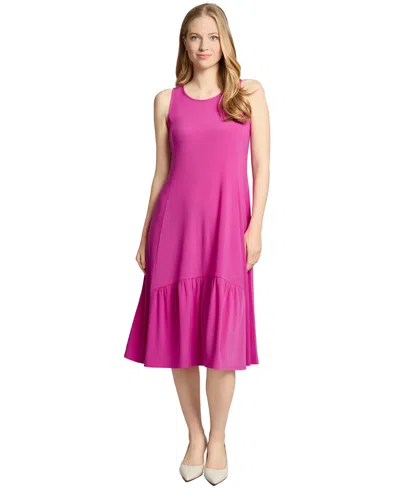 JONES NEW YORK WOMEN'S ROUND-NECK RUFFLE-HEM TANK DRESS