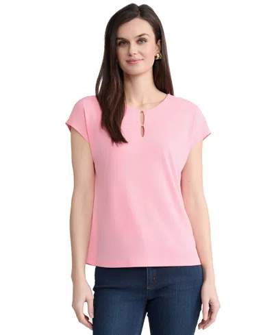 Jones New York Women's Round Neck Short-sleeve Top In Pink