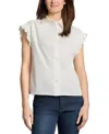 Jones New York Women's Ruffled-cuff Short-sleeve Blouse In Gray