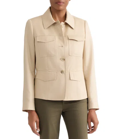 Jones New York Cavalry Twill Safari Jacket In Neutral