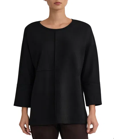 Jones New York Women's Serenity Knit 3/4-sleeve Dolman Tunic Top In Coffee Bean