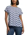 Jones New York Women's Shell-print Button-side Top