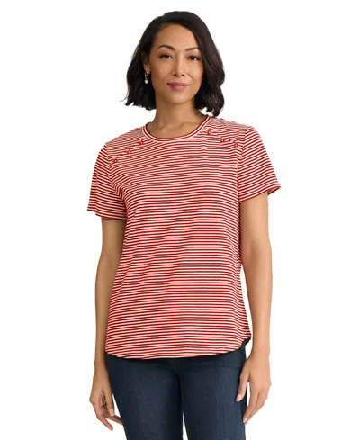 Jones New York Women's Short-sleeve Crewneck Pull-on T-shirt In Pink