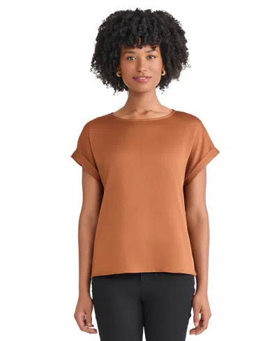 Jones New York Side Button Top In Brown
