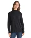 Jones New York Button Detail Rib Funnel Neck Sweater In Black